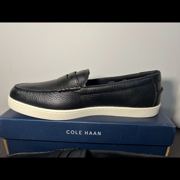 Cole Haan Nantucket Pebbled Leather Penny Loafers Shoes Black Mens Size 13M main image 4